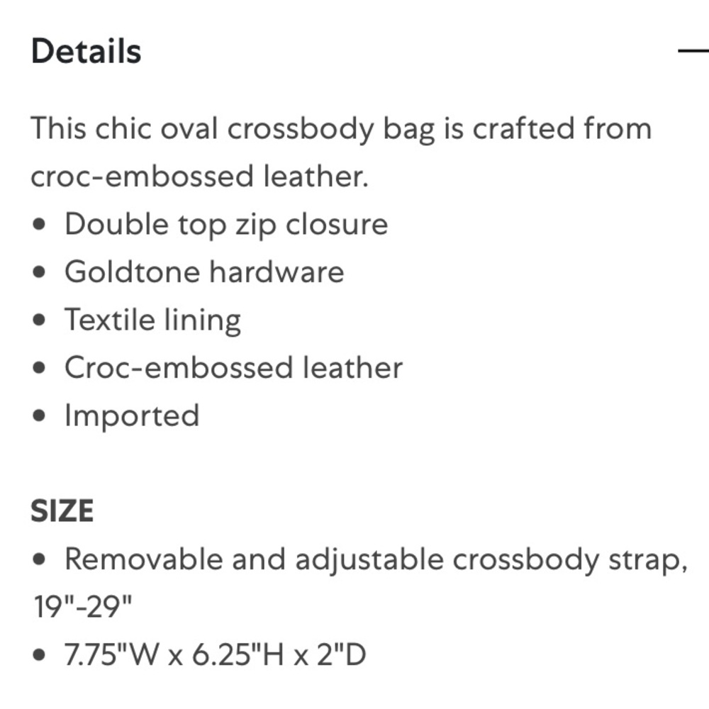 Rewind Croc-Embossed Leather Oval Crossbody - Picture 5 of 5